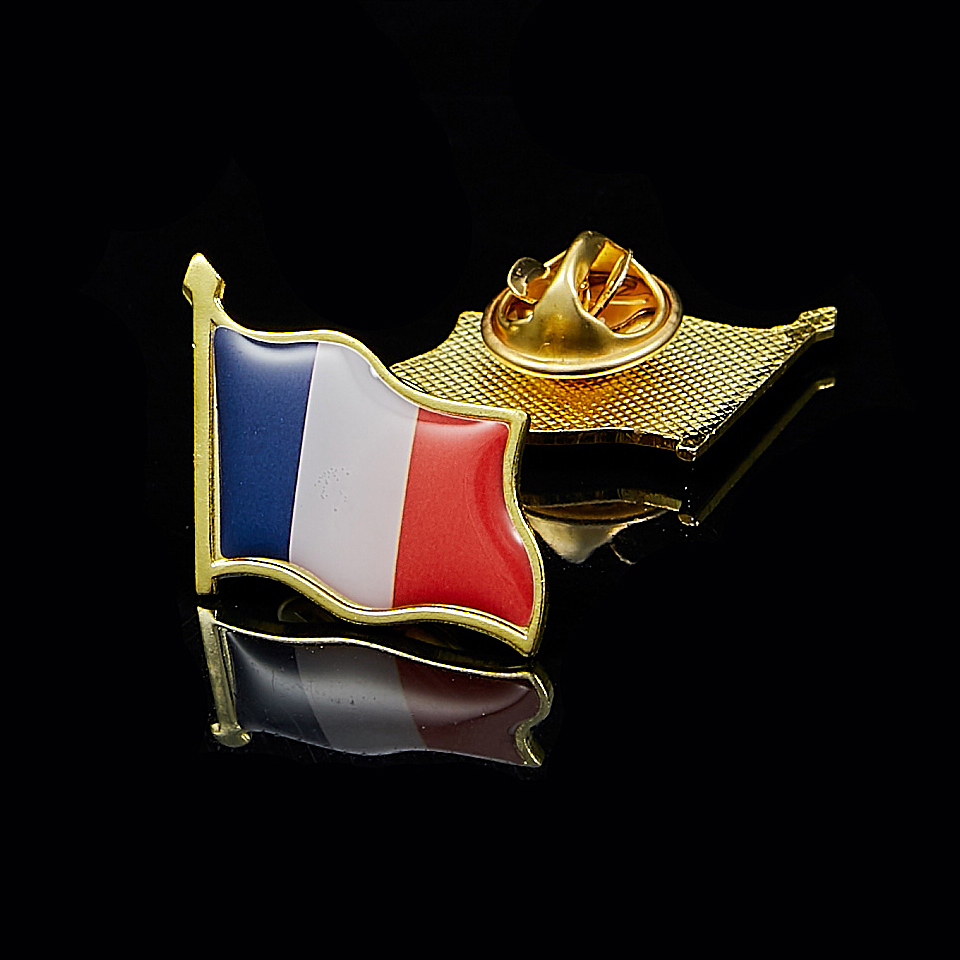French Flag Epoxy Lapel Pin Badge/Brooch France Tricolore Rebublique Francaise