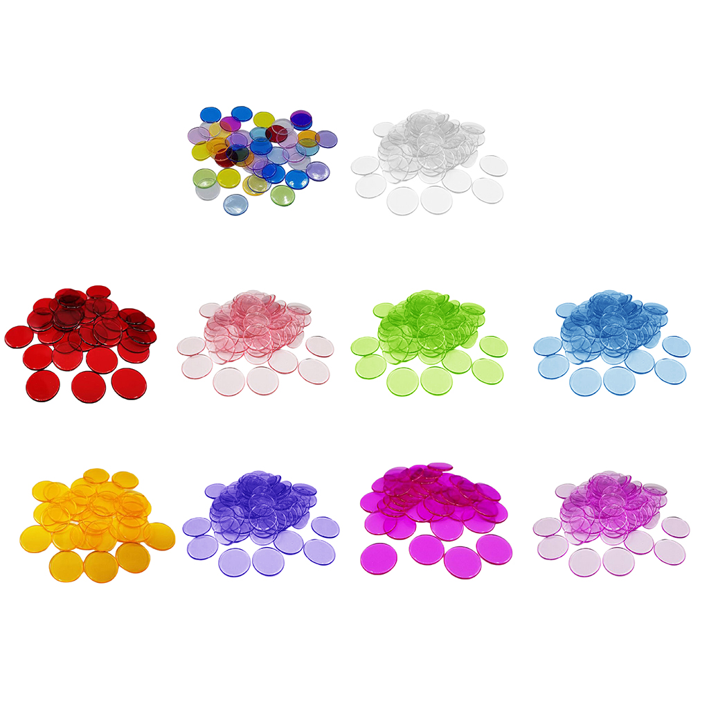 Small Plastic Learning Counters Disks Bingo Chip Counting Discs Markers for Math Practice and Poker Chips Game Tokens 100PCS