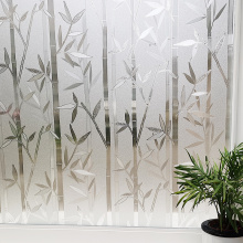 Window Privacy Cover Film Adhesive Vinyl Waterproof Static Cling UV-Block Glass Foil Window Sticker Bamboo Sliding Door Bathroom