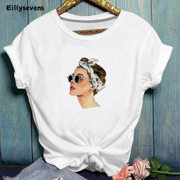 Fashion Women Ladies Casual Short Sleeve Printed Tshirts Tops Women's O-neck T-shirts Streetwear Cotton Tee Tops Summer Tops #3