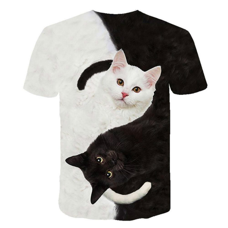 New for 2020 Cool fashion t shirt for men and women two cats print 3d t shirt summer short sleeve t shirts male t shirts XXS-6XL