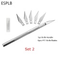 ESPLB Metal Scalpel Knife Blades #11 Non-slip Cutter Engraving Craft Knives Blades for Mobile Phone Laptop PCB Repair Hand Tools
