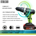 25V 48N.m Impact Battery Drill Cordless Screwdriver Power Tools Impact Electric Screwdriver Electric Impact Drills+27 Pcs Parts