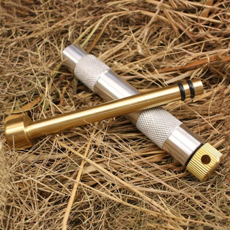 Brass Fire Piston Kit Outdoor Emergency Tools Flame Maker Fire Starter Aluminium Tube for Camping Survival Retract Pipe Tool