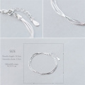 925 Sterling Silver Bracelets for Women Three Layers Multi-row Bracelets Bangles Minimalist Korean Style Charm Bracelet Jewelry