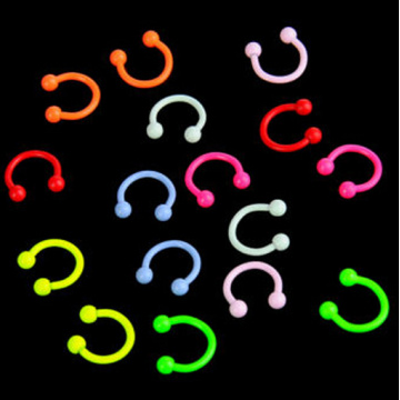 2 pieces 1.2x8x3mm Body Jewelry Nose Ring neon colors Circulars Horseshoes Eyebrow Rings fluorescence Tragus BCR Navel Piercing