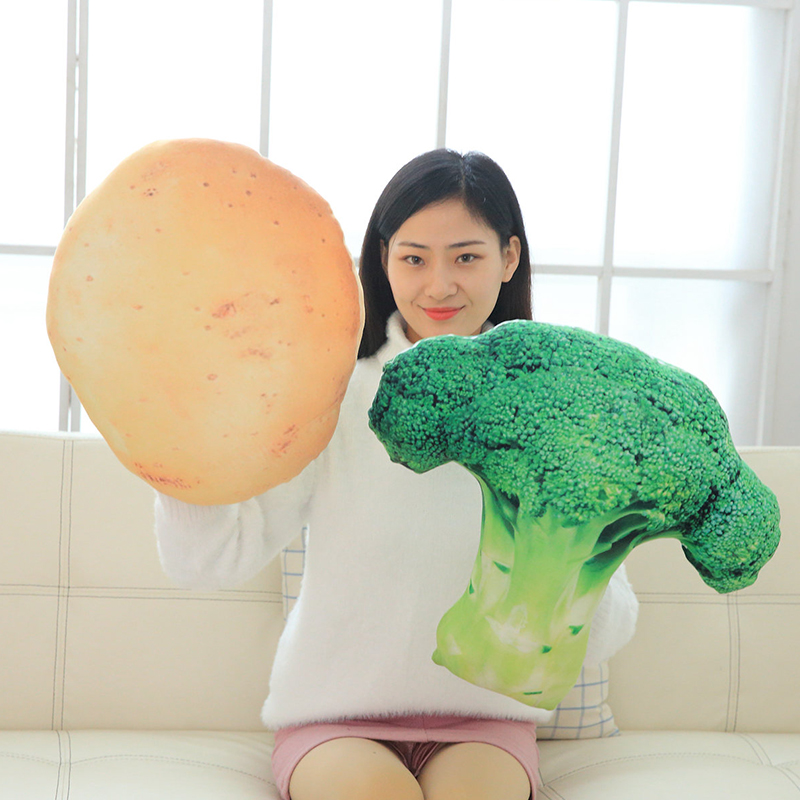 40-60CM Simulation Vegetable Pillow Cushion Vegetable Plush Dolls Potato Broccoli Cabbage Pea Pepper Plush Toy Creative Home
