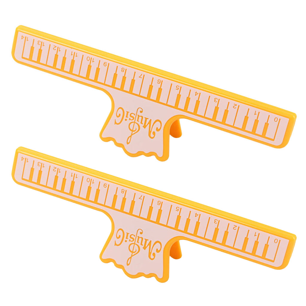2pcs Plastic Music Note Clips Book Page Clip Bookmarks Yellow