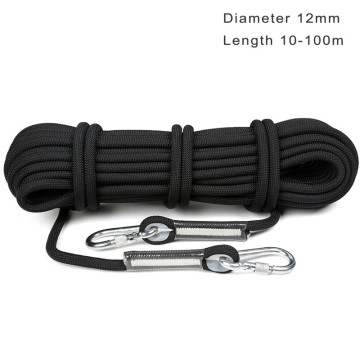 Professional Climbing Cord 12mm Diameter Length 10-100m 18KN High Strength polypropylene Paracord Safety Rope with 2pcs Buckle