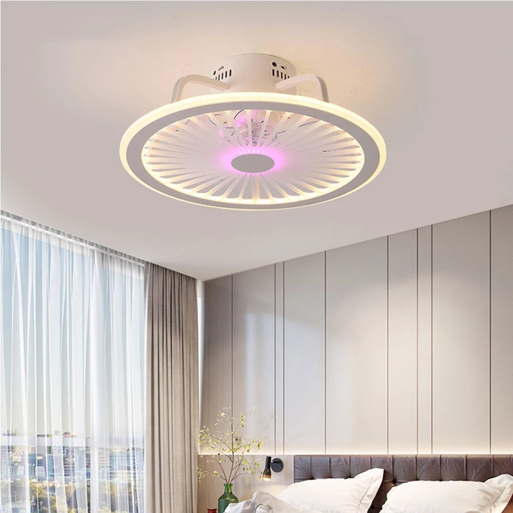 Modern Bluetooth Smart LED Ceiling Fan Lamp With Lights Remote Control Ventilator 50cm APP Bedroom Decor Ceiling lamp fixtures