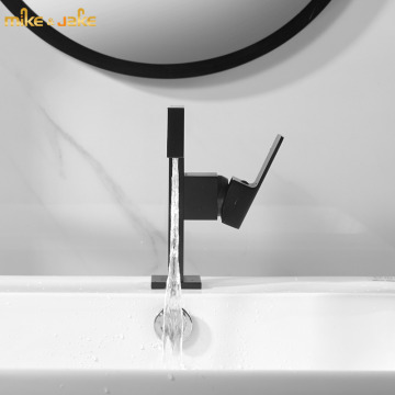 Bathroom black brass bathroom faucet single handle water tap matte black brass sink tap cold and hot mixer tap MJ118