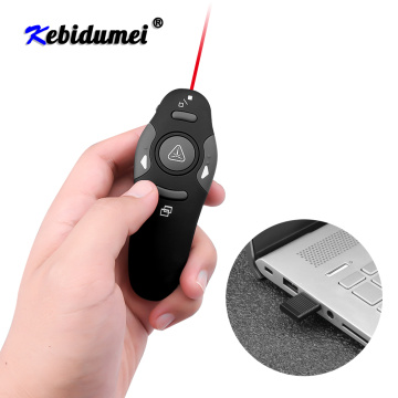 kebidumei Wireless Presenter With Laser Pointer Red Light RF Wireless Laser Pen 2.4GHz USB Remote Control For PPT Presentation