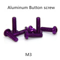 20pcs M3*5/6/8/10/12/14/16mm Anodized Purple color Aluminum Hex socket button head cap screw for RC Model screws