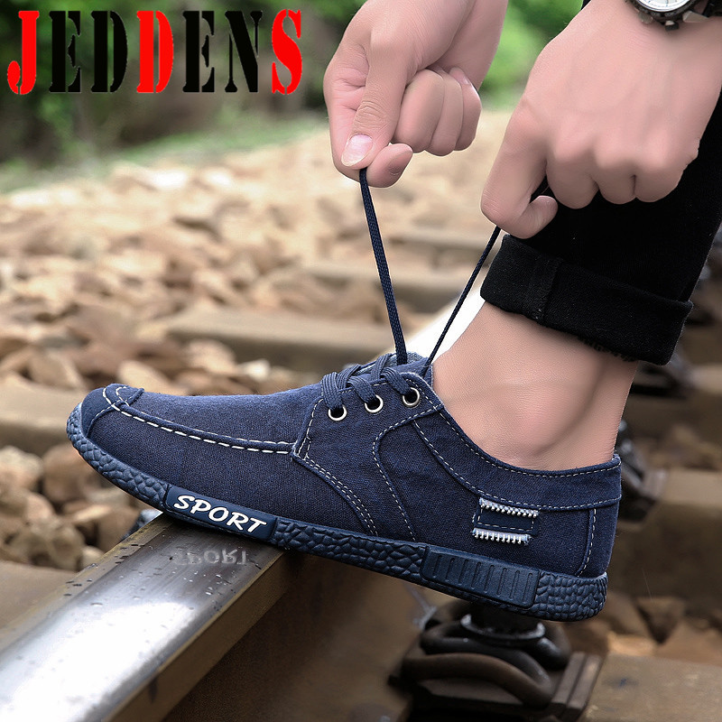 Lightweight Sport Shoe Men Denim Low Top Sneakers Male Lace Up Work Shoe Wear-resistant Men's Sports Shoes Summer Man Shoe Q18