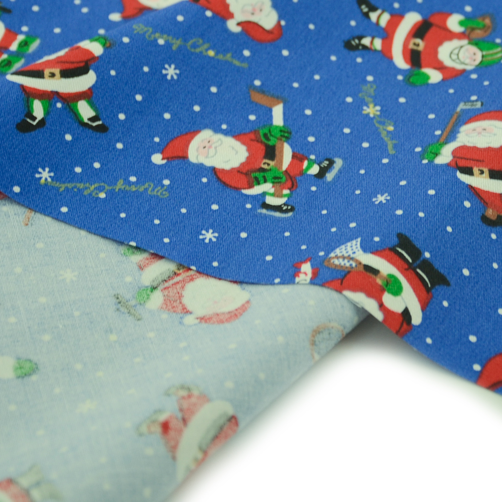 Booksew Printed Blue Christmas Festival Series PureCotton Fabrics for Needlework Sewing DIY Patchwork Per Meter Cloth Bed Sheet