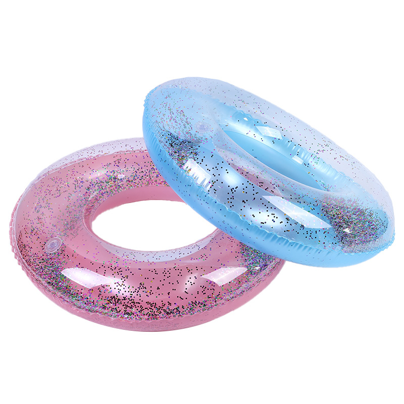 SMALL ROAMING Sequin Transparent Inflatable Circle Adult Children Swim Ring Swimming Pool Inflatable Float Adult Kids Pool Party