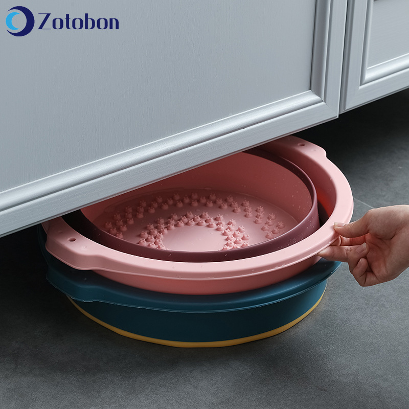 ZOTOBON Household Folding Wash Foot Basins Portable Traveling Wash Basins Foldable Laundry Tub Foot Massage Basin Buckets H264