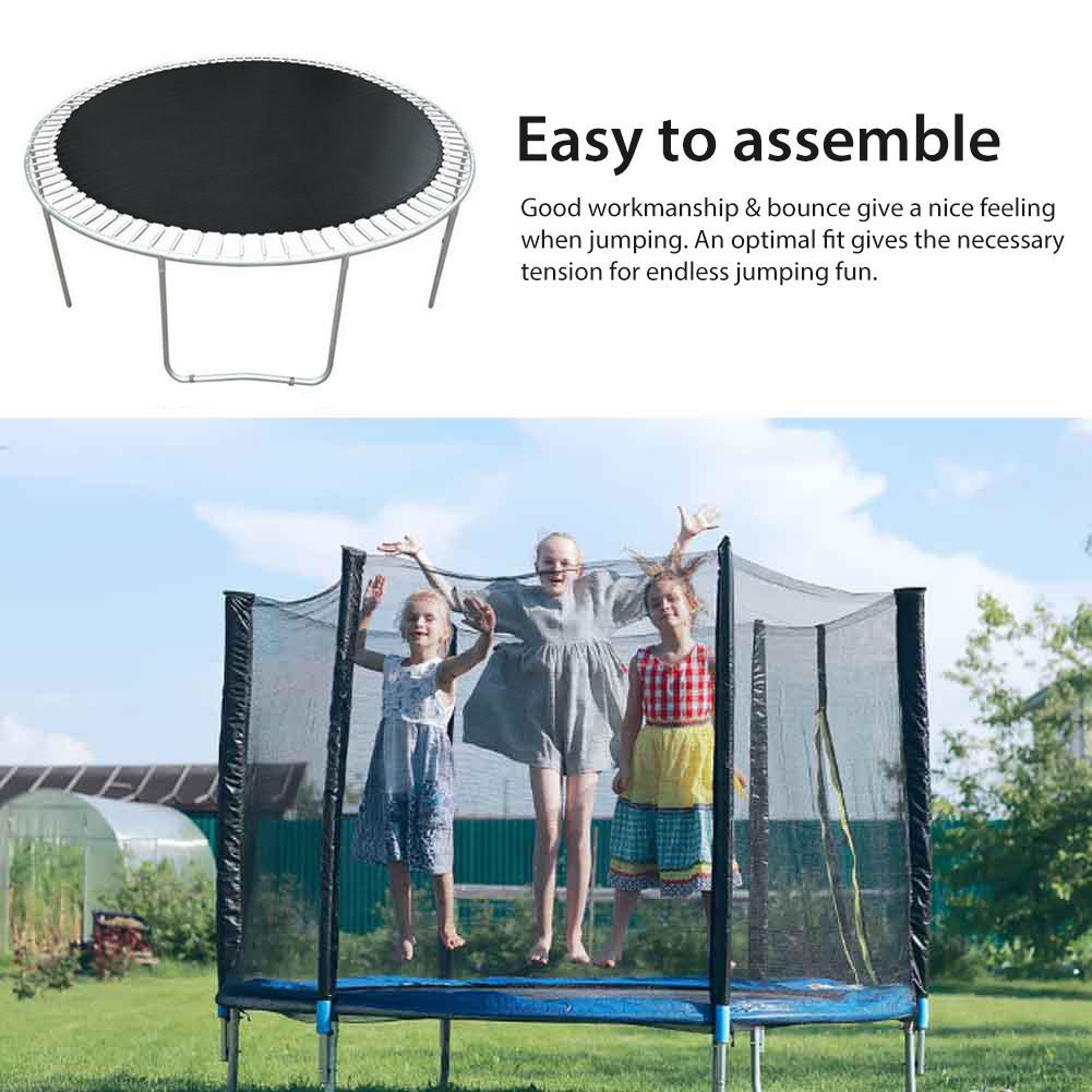 Weatherproof Round Trampoline Replacement Pad PP Black Jump Cloth Garden Elastic Bounce Mat Home Toys For Children