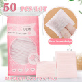 50 Pcs/Bag Disposable Cotton Pad Hand Insert Design Portable Cosmetic Makeup Swab Pad Wipes Face Cleaning Makeup Remover Pads