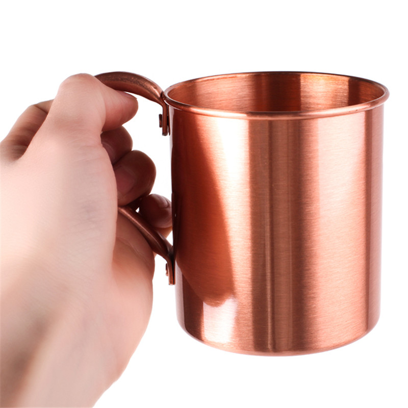 100% Pure Copper Moscow Mule Cup Cup 15oz for Cocktail Coffee Beer Milk Water Kitchen Bar Glasses 420ml