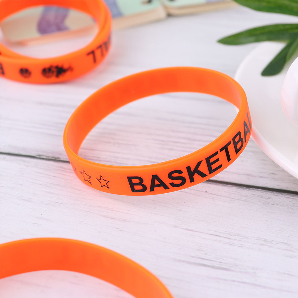 20pcs Basketball Letter Printing Bracelet Toy Wrist Straps Creative Wristbands Dress up Accessary Party Supplies