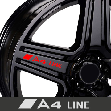 4Pcs Car Wheels Rims Racing Decal Sticker For AUDI A1 A3 A4 A5 S LINE Auto Threshold Protector Decals Accessories