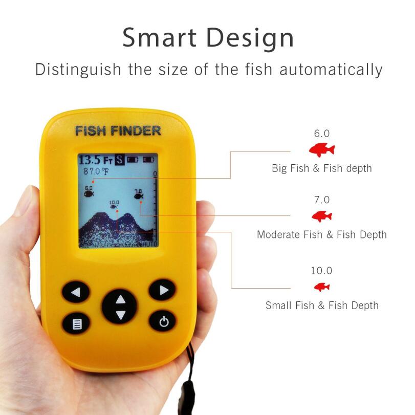 echo sounder Wireless Sonar Sensor Fish Finders for Boats Humminbird Transducer LCD Water Depth , Temperature Fishfinder