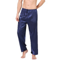 Men's solid color silk pajama pants long simulation silk pants casual home clothes see through silk underwear men men sleepwear