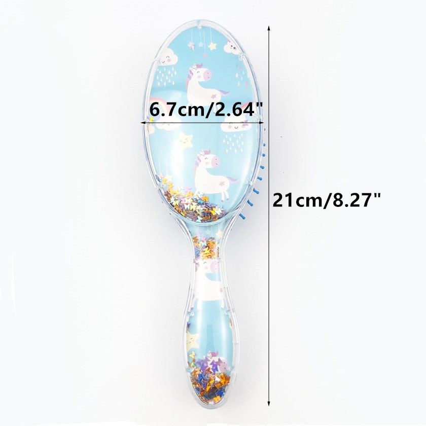 Cartoon Cute Unicorn Animal Sequins Anti-static Hair Brush Massage Comb Shower Wet Detangle Hair Brush Salon Hair Styling Tools