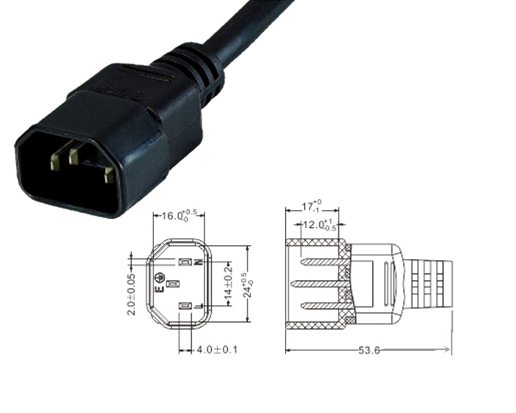 Single C14 to Dual C13 5-13R Short Power Y Type Splitter Adapter adaptor Cable 250V 10A Cord Prefix power line products