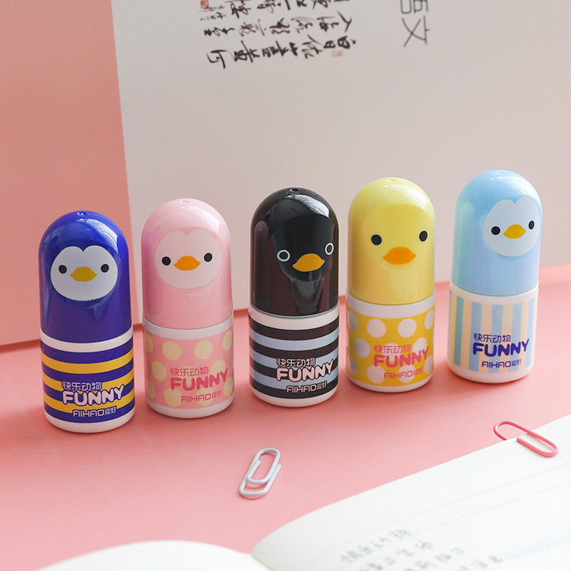 Cute Kawaii Plastic Correction Fluid Corrector Tape Creative Novelty Chick Correction Tapes Office School Stationery