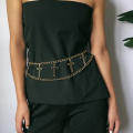Fashion chain belt gold silver letter waist metal belts for women personality tassel waistband ladies ceinture femme luxury