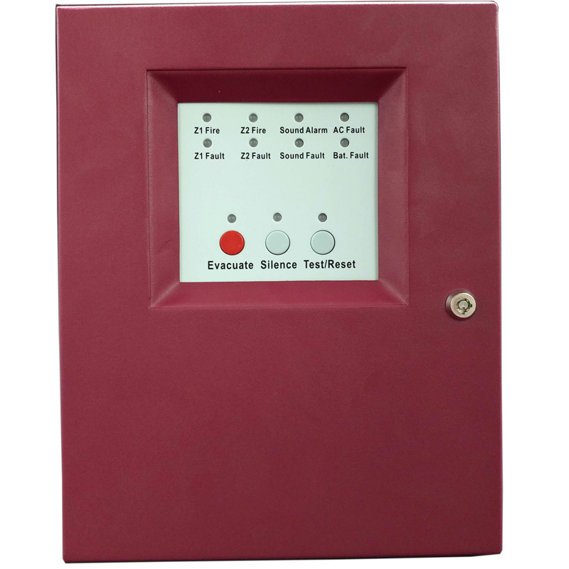 2 Zones Fire Alarm Control Panel with AC power input Fire Alarm Control System Conventional Fire Control Panel