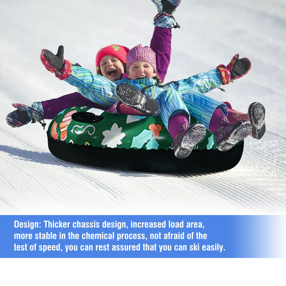 Snow Toy Winter Inflatable Ski Circle Ski Circle With Handle Durable Children Adult Snow Tube Skiing Thickened Floated Sled