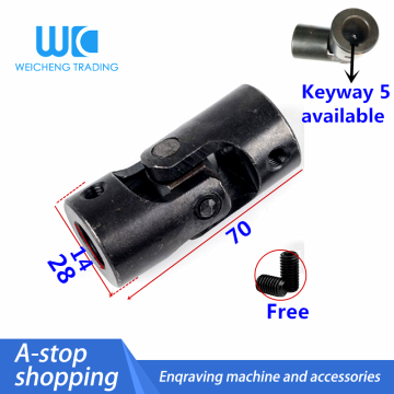 1pc 14*28*70 Keyway 5 Universal Joint Shaft Coupling Motor Connector DIY Steering U-joint