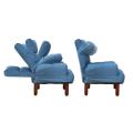 Modern Upholstery Fabric Sofa Armchair Living Room Furniture Folding Recliner Reclining Back Arm Accent Chair With Wooden Legs