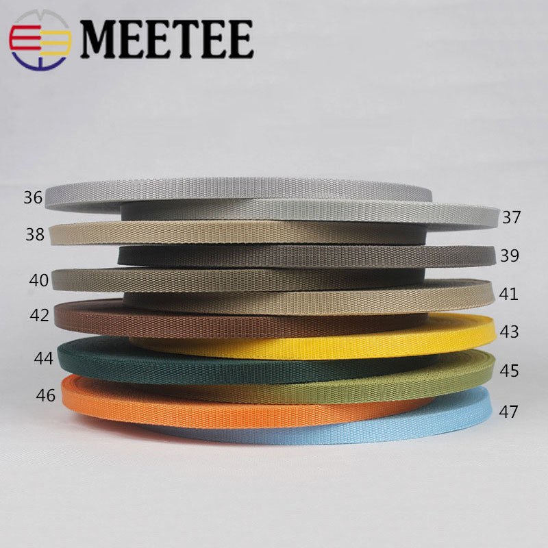 50yards 3/8''inch(10mm) Polypropylene Webbing 600d Weave Braided Belt Ribbon for Bags Dog Collar Belts Garment Sewing Accessory