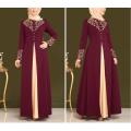 Middle East Women Abaya Dubai Kaftan Hot Stamping Dress Elegant Female Muslim Clothing Turkish Robe Gamis Party Dresses