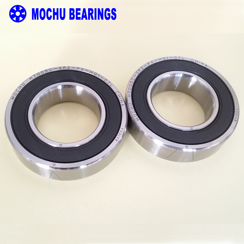 1pair 7005 H7005C 2RZ P4 HQ1 DT 25x47x12 Sealed Angular Contact Bearings Speed Spindle Bearings CNC ABEC-7 SI3N4 Ceramic Ball