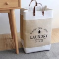 Folding Printing Cotton Canvas Eco-Friendly storage basket Hamper Laundry Basket With Handles