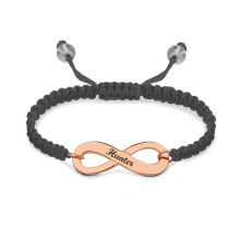 AILIN Customized Engraved Infinity Symbol Cord Bracelet Rose Gold Color Infinity Bracelet Best Friends Jewelry