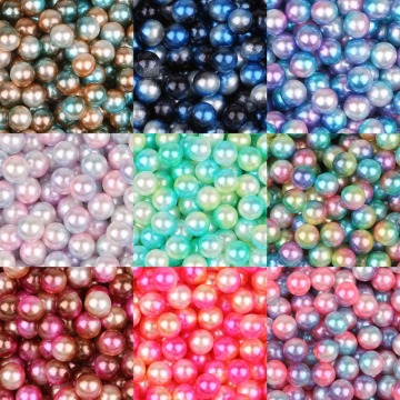 50-500pcs/lot 4 6 8 10mm Mixed Color NO Hole ABS Imitation Pearl Beads Loose Pearls For DIY Craft Scrapbook Decoration