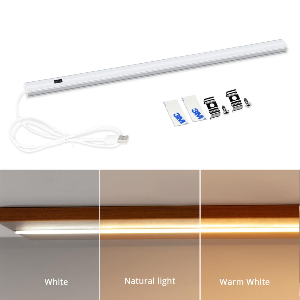 3 Colors USB LED Light Under Cabinet Bar Light Lamp lumiere LED Closet Light 5V Hand Sweep Lights Motion Sensor Bedroom Kitchen