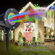 LED Film Laser Projector Light Rotating 4W RGBW Snowflake Pattern Lawn Garden Lamp Outdoor Holiday Xmas Decor Landscape Lighting