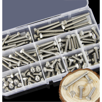 260Pcs/set M3 M4 M5 M6 M8 304 Stainless Steel External Socket Head Cap Screws Hex Socket Furniture Bolts Kit