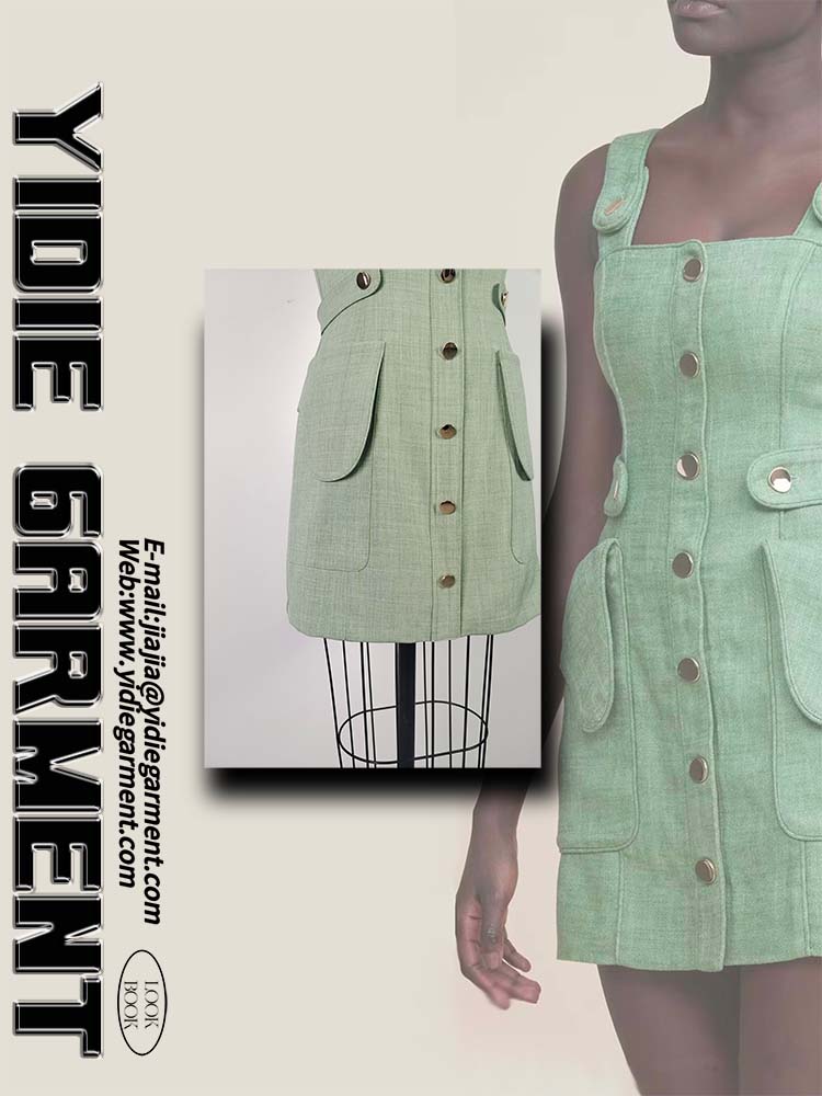 Tweed Style Scoop Neck Mini Dress