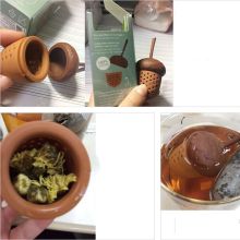 Acorn Mini Tea Strainer Picture Color Silicone Squirrel Acorn Shape Tea Infuser Loose Pine Nuts Tea Bag Strainer Herbal Tools