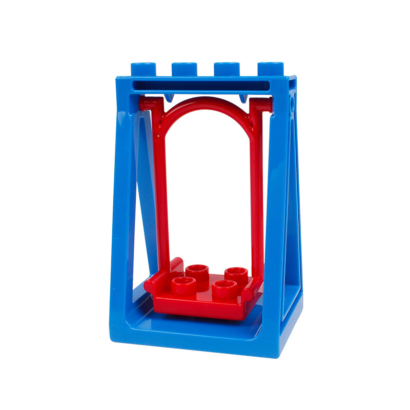 DIY Big Size Toys For Children Slide Swing Ferris Wheel Duploe Building Blocks Accessories Bridge Stairs Parts Bricks