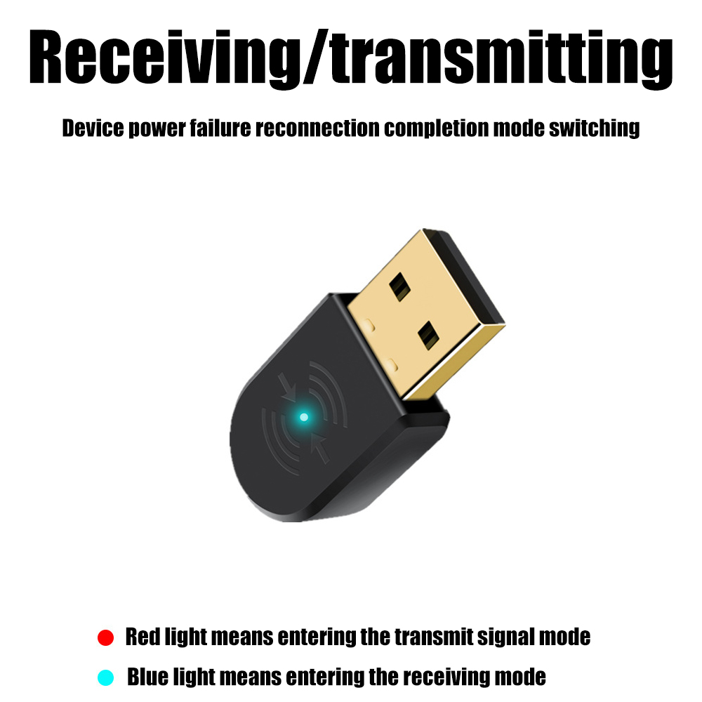 2 in 1 Bluetooth 5.0 Receiver/Transmitter Wireless Bluetooth Adapter USB 3.5mm AUX With Call MIC for PC Car Audio Speaker