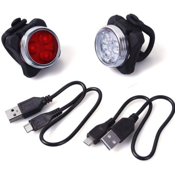 USB Rechargeable Bike Light Set LED Bicycle Light 650mah 2 Light Mode WaterproofBicycle Accessories brand new quality #41